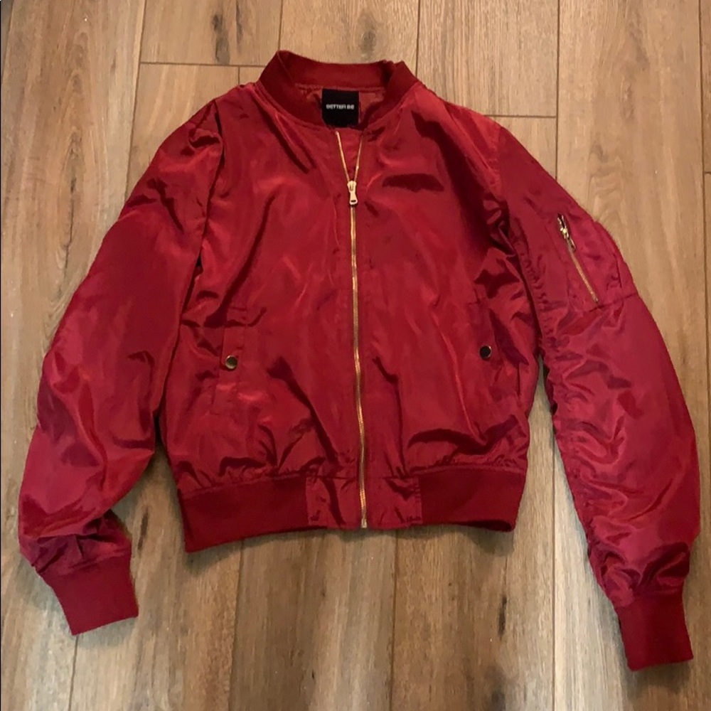 A red wind breaker